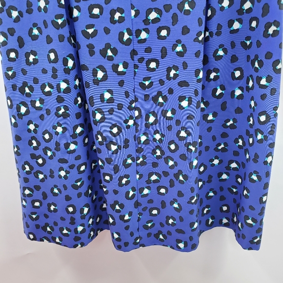 Kate Spade NY Dawson Cyber Cheetah Dress Blue V-Neck Printed - Picture 6 of 11